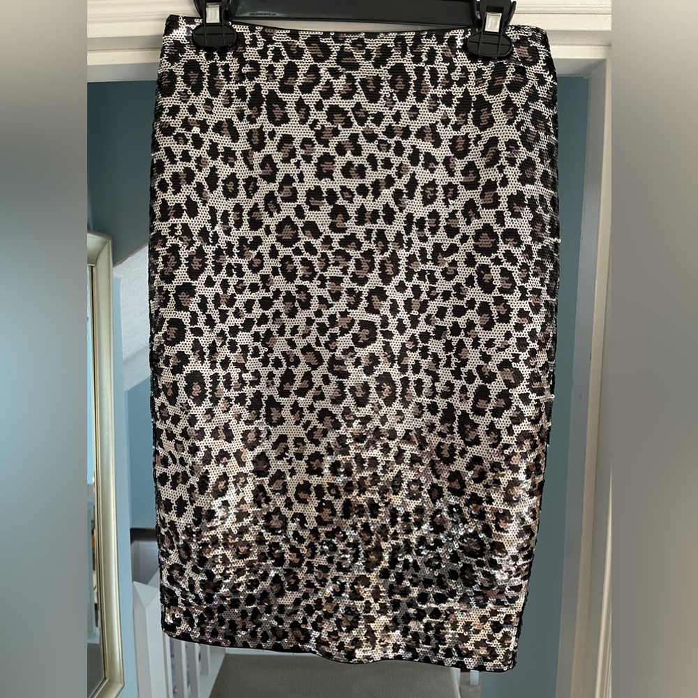 NWT Michael Kors animal print sequin pencil skirt